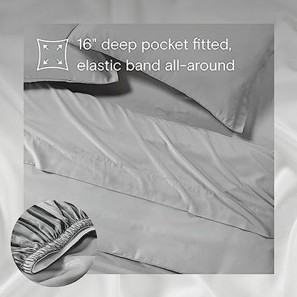 Sijo AiryWeight Tencel Sheet Set, 100% Lyocell Derived from Eucalyptus, Buttery Soft, Architectural Digest Best Cooling Sheets Winner - 4pc - 2 Pillowcases 1 Fitted 1 Top (Dove, Cal King)