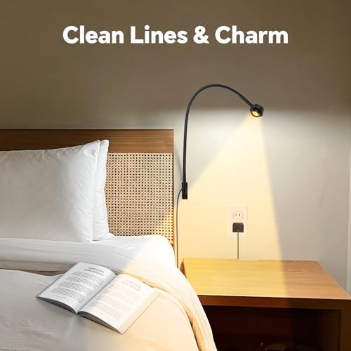 Wall Mounted Reading Light, Minimalist Headboard Mount Book Lamp