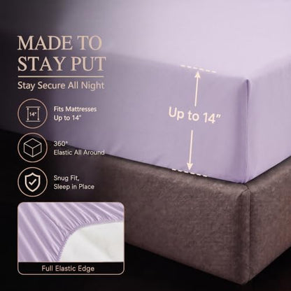 CozyLux Twin XL Comforter Set Lavender, 5 Pieces Pintuck Bed in a Bag
