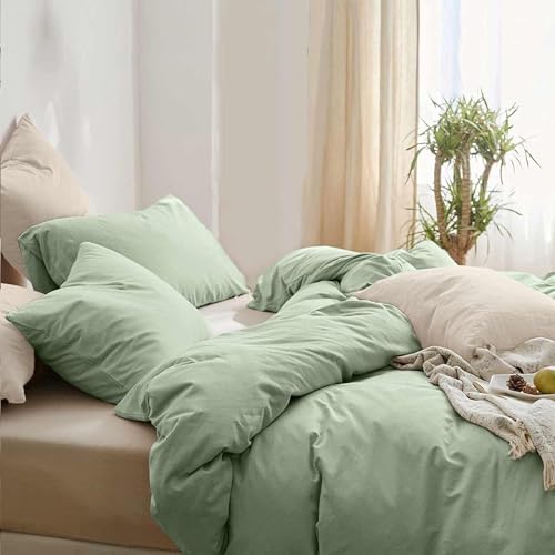 Queen Size Comforter Set 3 Piece, Sage Green, 90x90 inch