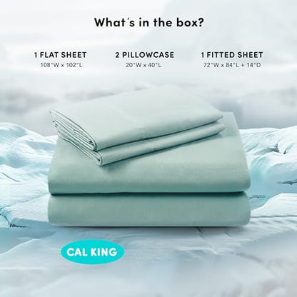 Comfort Spaces Coolmax Moisture Wicking Cooling Sheet Set, Cal King 4 Piece