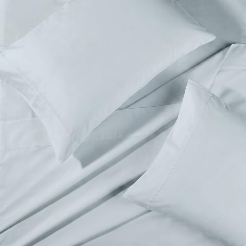 BIOWEAVES 100% Organic Cotton Sheets, 300 Thread Count 4-Piece GOTS Certified Bed Sheet Set Fits Mattress Upto 17" Deep Pocket, Soft & Silky Sateen Weave (California King, Shore)