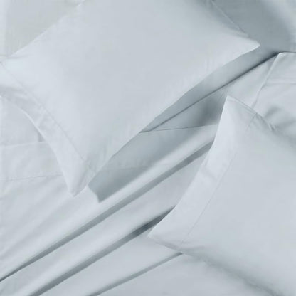 BIOWEAVES 100% Organic Cotton Sheets, 300 Thread Count 4-Piece GOTS Certified Bed Sheet Set Fits Mattress Upto 17" Deep Pocket, Soft & Silky Sateen Weave (California King, Shore)