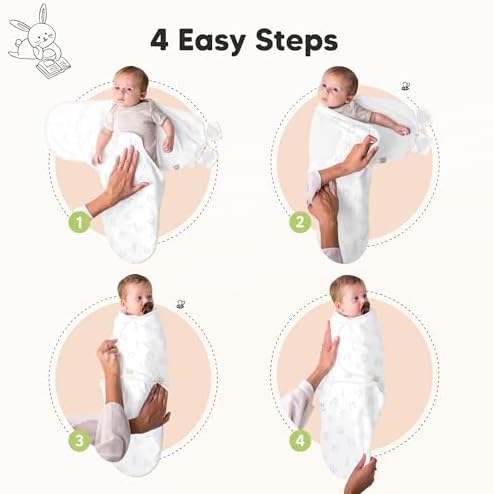 KeaBabies 3-Pack Organic Baby Swaddles for Newborns, ABC Land Rose, 0-3M