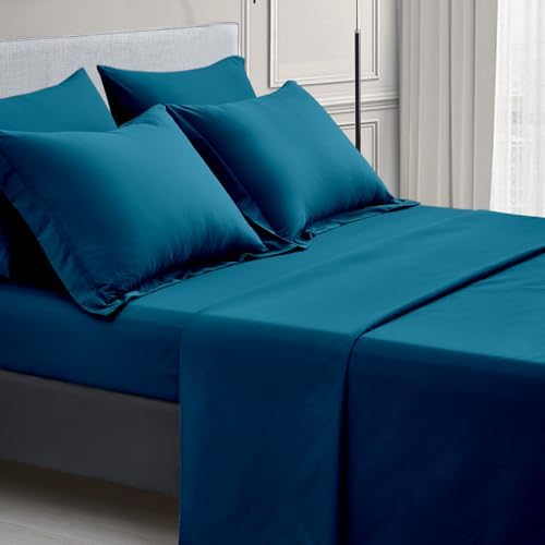 Maple&Stone Queen Comforter Set 7 Pieces Bed in a Bag Teal Bed Set