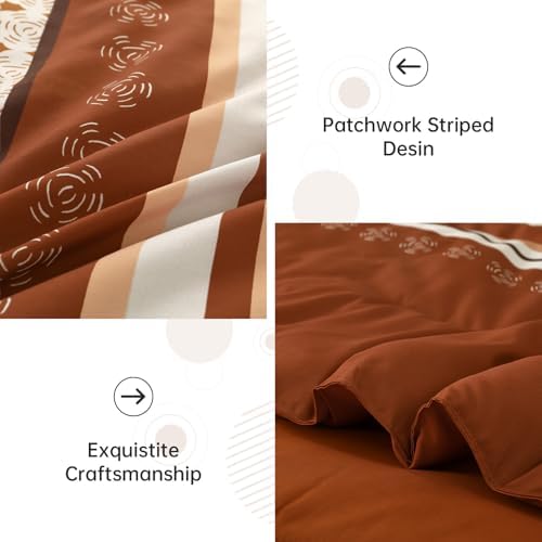 Anibedding Comforter Set Queen Size,8 Pieces Burnt Orange Bed in a Bag