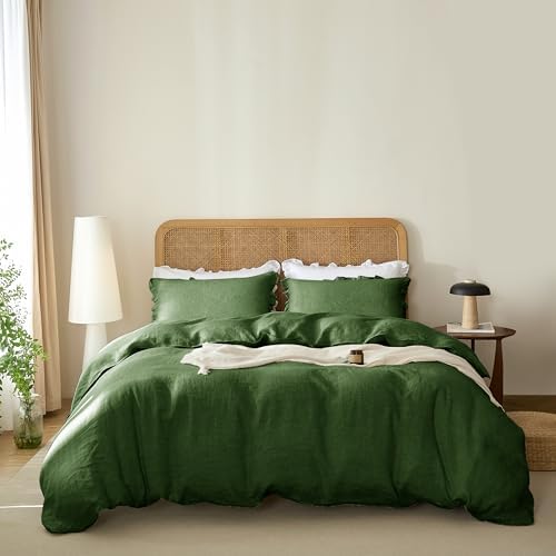 Talasily 100% French Linen Twin Duvet Cover Set, Organic Linen