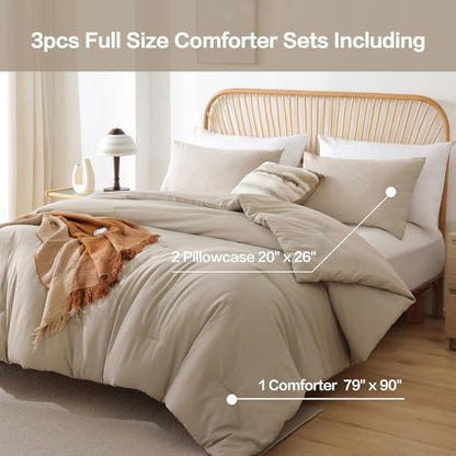 ROSGONIA Alaskan King Comforter, Light Khaki, 136x120 Soft Bedding Quilt