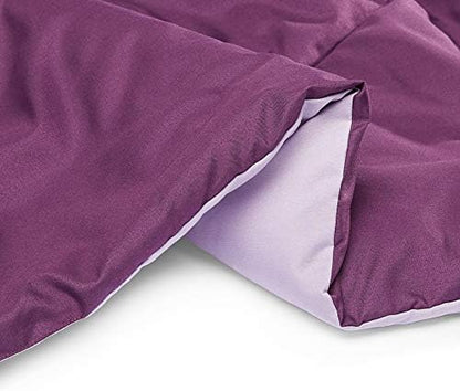 Amazon Basics Reversible Lightweight Microfiber All Season Bed Comforter Blanket, Plum/Light Purple, Twin/Twin XL