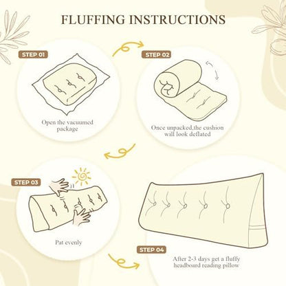 DANGHOOGY Headboard Pillow King, Large Triangular Wedge Headboard Pillow for Reading and Resting, Backrest Positioning Support Pillow with Removable Cover (Beige)
