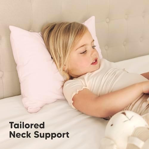 KeaBabies 2pk Toddler Pillows 2 Year Old to 5,13x18 Kids Pillow (Mist Pink)
