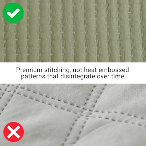 Oversized King Quilt-Olive Green Lightweight Bedspreads Quilt Bedding Set
