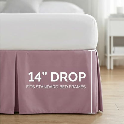 Hotel Style Queen Bed Skirt 14 Inch Drop Hides Box Springs Pleated Lavender