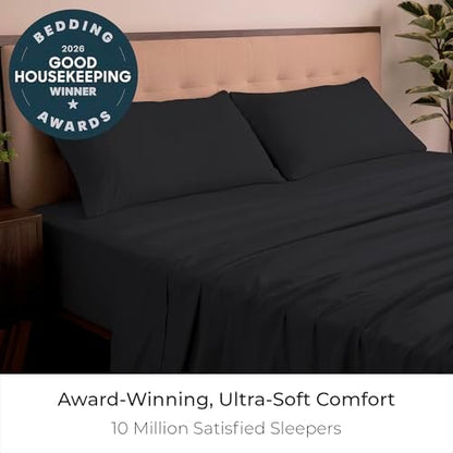 Mellanni Iconic 5-Piece, Ultra Soft Sheet Set (Split King, Black)