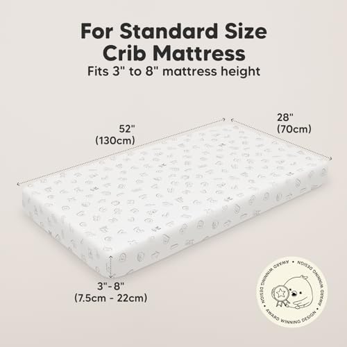 KeaBabies 2pk Organic Cotton Crib Sheets for Boys Girls 52x28, ABC Land Sky