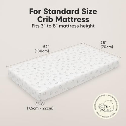 KeaBabies 2pk Organic Cotton Crib Sheets for Boys Girls 52x28, ABC Land Sky