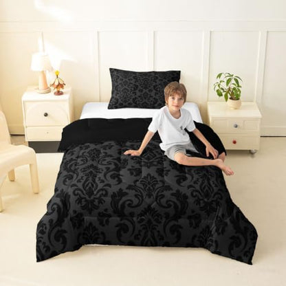 Feelyou Gothic Damask Comforter Set Toddler Size Bedding Set