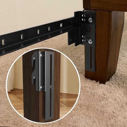 2 PCS Headboard Adapter Brackets for Metal Bed Frame, Bolt-On to Hook-On