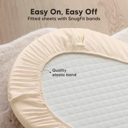 2pk Organic Baby Bassinet Sheets Boys, Girls, Fitted Sheet (Cameo)