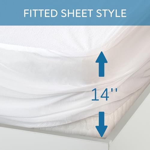 Short King Terry Mattress Protector Waterproof for 72''×75'' up to 14''