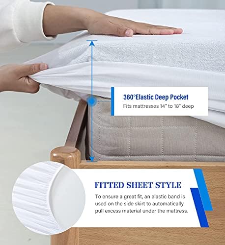 Full Size Mattress Protector Waterproof Mattress Topper Pad Cover Fitted