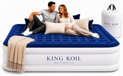 King Koil Air Mattress Full with Built-in Pump, Inflatable Blow Up Bed