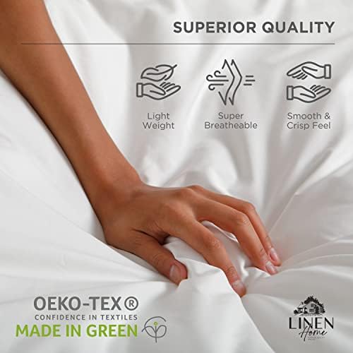 Linen Home 2-Pack King Sheet Set, 100% Cotton Percale Bedding, 8-Piece Value Bundle, Deep Pocket Cooling Bed Sheets for Hot Sleepers, Breathable & Crisp Hotel Quality, Long-Staple Cotton, Pastel Turk