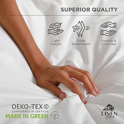 Linen Home 2-Pack King Sheet Set, 100% Cotton Percale Bedding, 8-Piece Value Bundle, Deep Pocket Cooling Bed Sheets for Hot Sleepers, Breathable & Crisp Hotel Quality, Long-Staple Cotton, Pastel Turk
