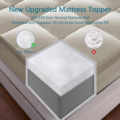 King Mattress Topper, 900 GSM High-Fill Design, Fuller & Plusher Feel