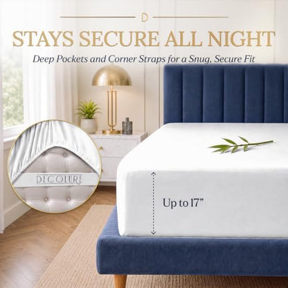 DECOLURE 100% Viscose Derived from Bamboo Sheets Twin Size | 3 Pc Bed Set
