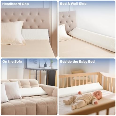 Twin Size Bed Wedge Pillow Headboard, Pillow Wedge for Headboard Gap(0-8")