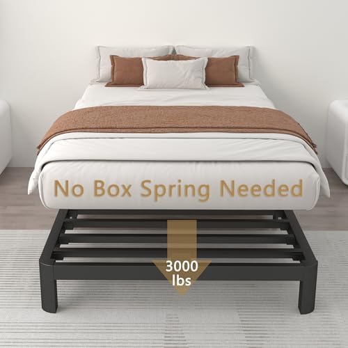 ITIMIDI 10 Inch Twin Platform Bed, Heavy Duty Steel, No Box Spring, Black