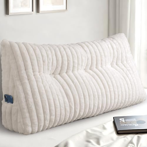 Twin Headboard Pillow, Triangular Wedge Pillow, Reading Pillows, Beige