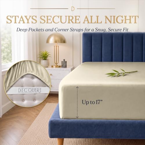 DECOLURE 100% Viscose Derived from Bamboo Sheets Twin Size | 3 Pc Bed Set