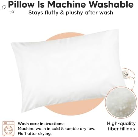 KeaBabies 1pk Toddler Pillows 2 Year Old to 5,13x18 Kids Pillow(Soft White)