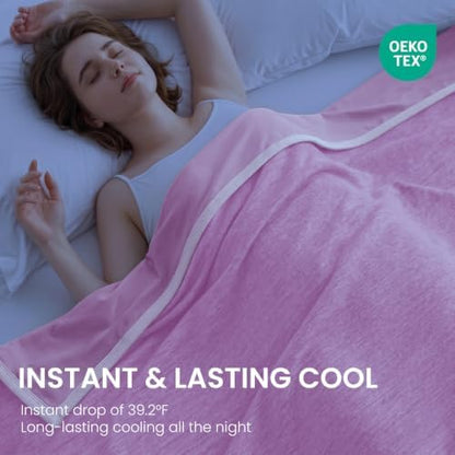 Topcee Cooling Blanket(90"x108"King Size) for Night Sweats Absorbs Heat to Keep Adults Cool on Warm Nights, Q-Max 0.5 Cooling Blankets for Hot Sleepers, Ultra-Cool Lightweight Blanket for Bed