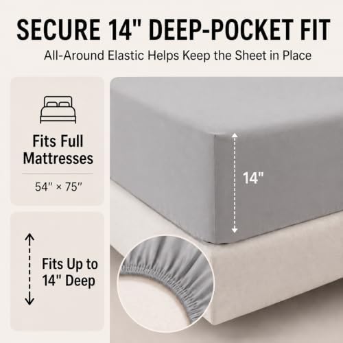 CozyLux Full Size Comforter Sets French Grey - 7 Pieces Bed in a Bag