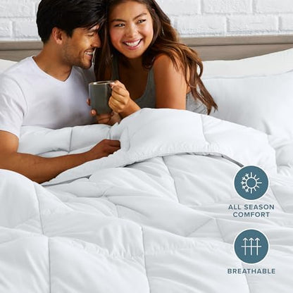 Bare Home Comforter Set - 1800 Ultra Soft (Oversized Queen, White)
