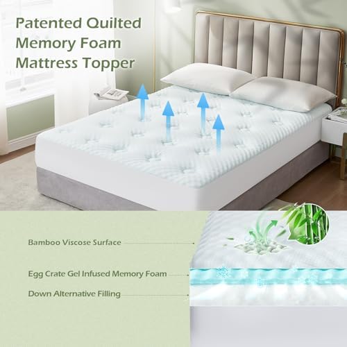 Hansleep RV Short Queen Mattress Topper Memorry Foam, Camping Queen Foam