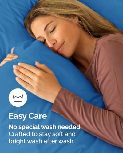 King Standard Pillow Cases Set of 6 - Soft Pillowcase Covers - Royal Blue
