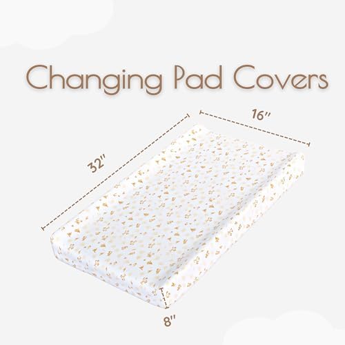 Baby Changing Pad Cover Boy, 100% Cotton Changing Table Sheets, 2 Pack Changing Table Covers, 32"x16" x 8" Diaper Changing Pad Cover Boy, Oeko-TEX Certified (Woodland Green Changing PadCover)