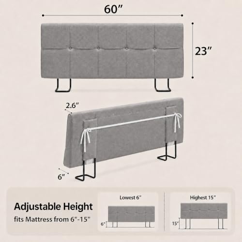 Queen Headboard with Adjustable Height