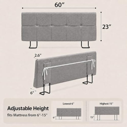 Queen Headboard with Adjustable Height