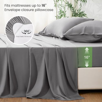 Love's cabin 100% Rayon Derived from Bamboo, Queen Sheet Set, 6 Pieces