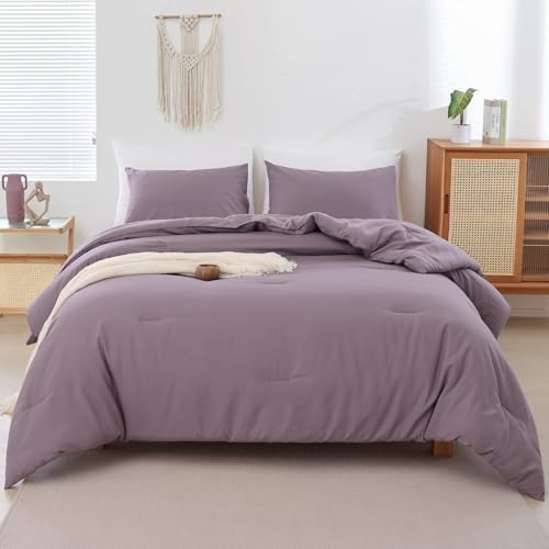 ROSGONIA Alaskan King Comforter, Dusty Purple, 136x120 Soft Bedding Quilt