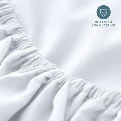 Bare Home King Fitted Sheet - 1800 Ultra-Soft (King, White)