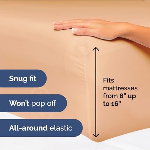 Twin XL Size 3 Piece Sheet Set - Ultra Soft & Cooling Bed Sheets - Peach