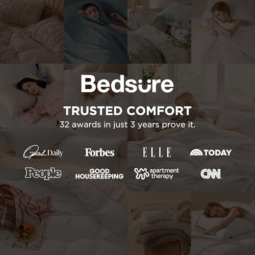 Bedsure Prewashed Duvet Cover King, Cotton-Like Soft Bedding Set, White