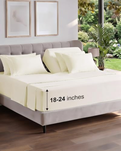 Extra Deep Flex Top Split Head King Sheet Set - 6pc Sheets - Off White