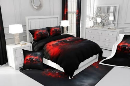 Erosebridal Red Race Car Queen Size Bedding Set Boys Red Black Racing Car Comforter for Kids Girls Racing Car Room Decor Bedding Collection Extreme Sports Gaming Down Comforter,Soft Microfiber